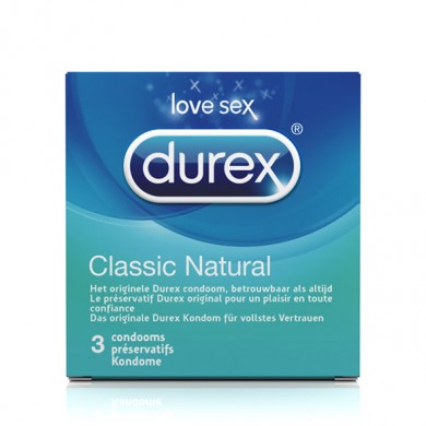 DUREX - CLASSIC NATURAL CONDOMS 3 PCS